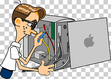 hardware informático técnico en reparación informática, hardware de redes, computadora, dibujos animados, material png