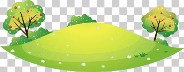 colinas verdes de dibujos animados, Fresco, naturaleza, árbol pequeño png
