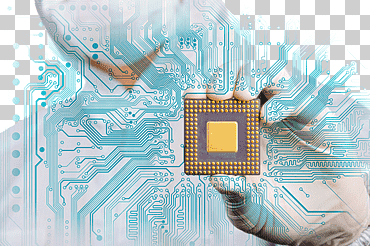 unidad de procesador de computadora, circuito integrado circuito impreso circuito circuito especia placa base, líneas de chip azul, azul, electrónica, lineas abstractas png