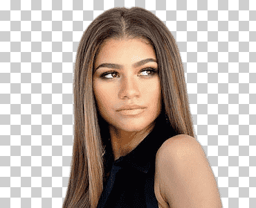 mujer morena de pelo con top sin mangas negro, retrato de zendaya, en el cine, Zendaya Coleman, morena png