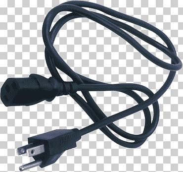 cable de alimentación CA enchufes y tomas de corriente Adaptador de CA cables de extensión de corriente alterna, cable de computadora negro, pelo negro, computadora, blanco negro png