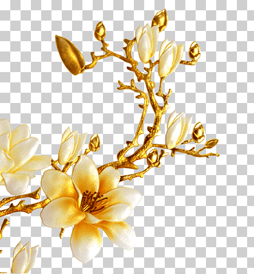 Orquídea telón de fondo creativo, orquídea, flor dimensional, Flor dorada png