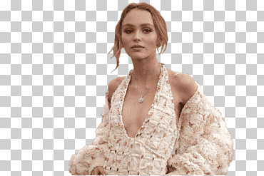 mujer vestida con top halter blanco y marrón, lily rose depp glamour, en el cine, lily-rose depp, mujer png
