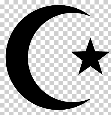 símbolos de estrella y media luna de los polígonos de la estrella del islam en el arte y la cultura, el islam, hoja, monocromo, silueta png