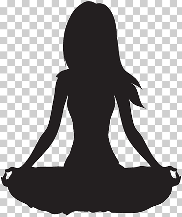 silueta de mujer sentada en el suelo, meditación, medita silueta, aptitud física, monocromo, sentado png
