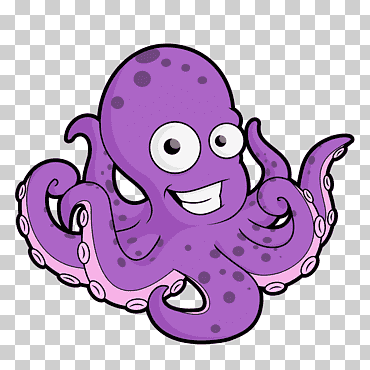 Ilustración pulpo morado, pulpo, lindo pulpo transparente, púrpura, Violeta, dibujos animados png
