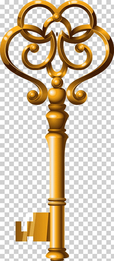 Llave de esqueleto de color bronce, llave, llave dorada, marco dorado, multa, fondo dorado png