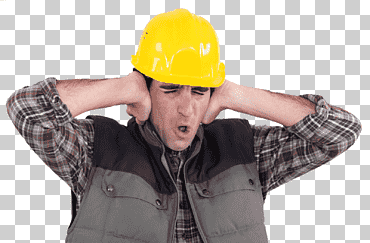 El control del ruido en el trabajo. Reglamentaciones de ruido, audiometría, ruido., diverso, sombrero, medición png