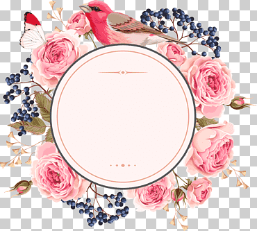 Invitación de boda flor euclidiana, flores y bordes, ave rodeada de flores rosas de color rosa ilustración, pintura de acuarela, frontera, arreglos florales png
