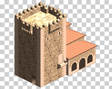 Isometric projection Building Sprite, building, 3D Computer Graphics, building, medieval Architecture png