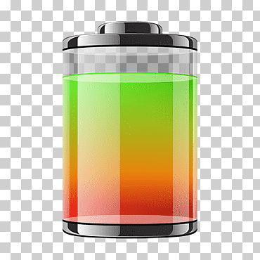 icono de batería, icono de gráficos escalables del cargador de batería, carga de batería, electrónica, naranja, accesorios png