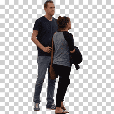 Adobe shop elements rendering, s people icon, hombre parado al lado de mujer, diverso, camiseta, niño png