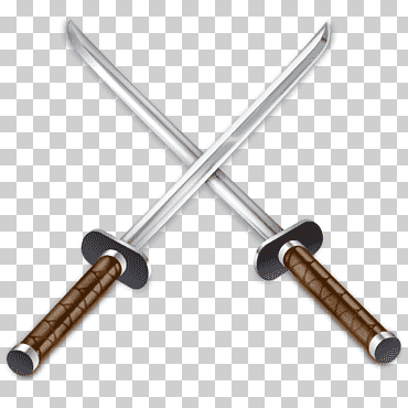 Gráfico de espada doble, accesorio de hardware de arma de metal de ángulo, katana, ángulo, dibujos animados, arma png