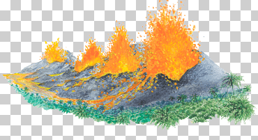 volcan roca ejecta ilustración, erupción de volcán selva, natural, fondo de pantalla de la computadora, desastre natural png