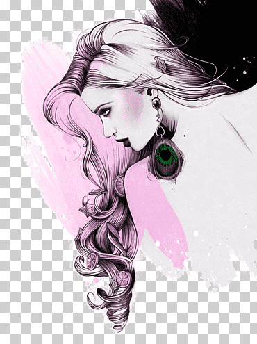 ilustración hermosa niña, cosmeticos belleza ilustración, mujer ilustración de moda, ilustración apreciar png