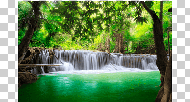 paisaje cascada primavera mural, agua, paisaje, fondo de pantalla de la computadora, mural png