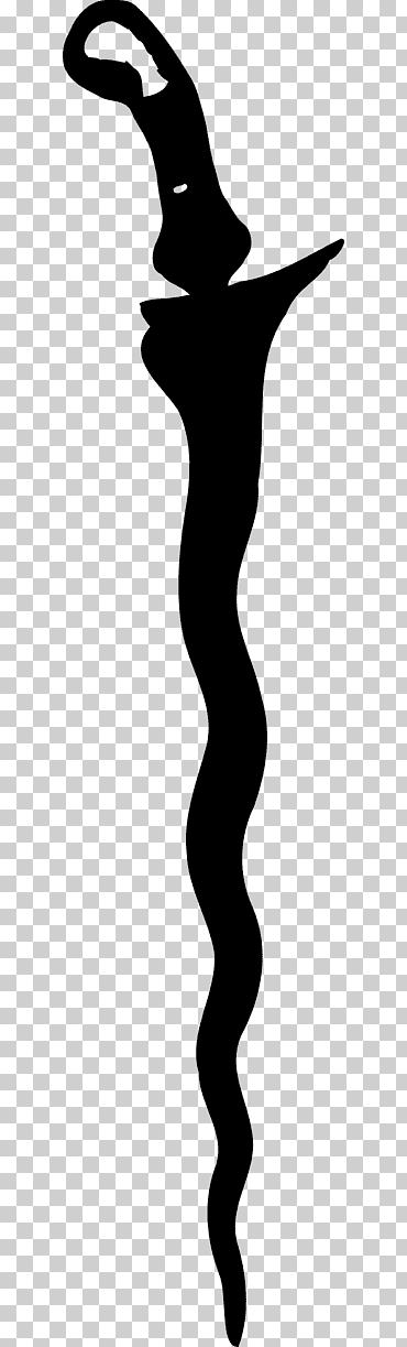cuchillo kris daga, cuchillo, mano, logo, monocromo png