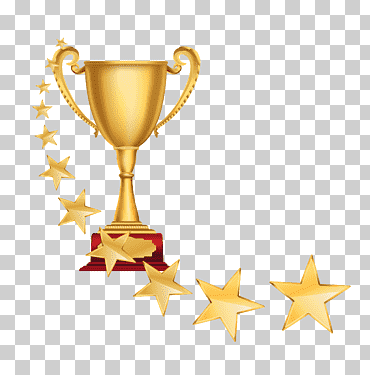 Trofeo de oro con ilustración de estrellas, trofeo de oro., medalla, oro, producto png