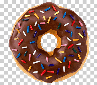 Dona de chocolate con chispas, Dunkin  'Donas animación Asperja, Donuts, comida, dibujos animados, Krispy Kreme png