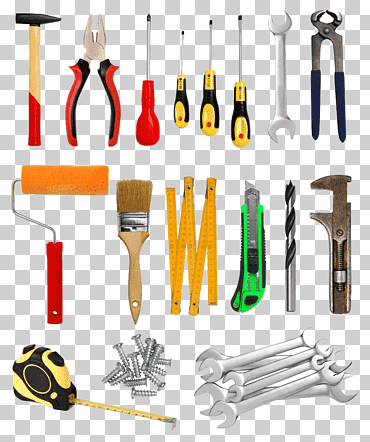 una variedad de herramientas de mano de tipo surtido, herramientas de mano, hardware del hogar, industria de hardware, herramientas de hardware creativas, herramientas de construcción, técnica, arte creativo png