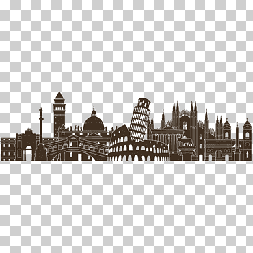 Italia gráficos silueta del horizonte, Italia, ciudad, arquitectura medieval, horizonte png