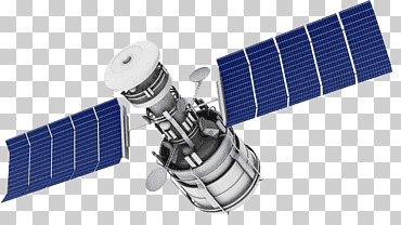 Ilustración de satélite gris y azul, satélite, transporte, astronave, gris png