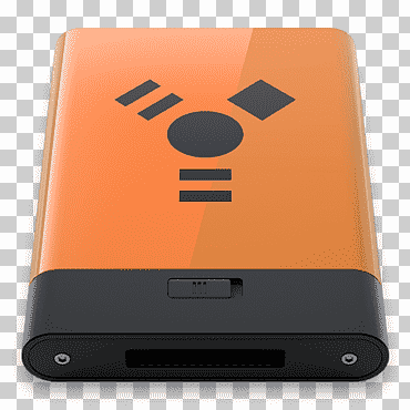 Dispositivo electrónico rectangular naranja y negro, dispositivo electrónico accesorio multimedia electrónica accesorio, firewire, artilugio, electrónica, naranja png