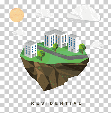 icono de edificio, edificio creativo, modelo, ángulo, nube png