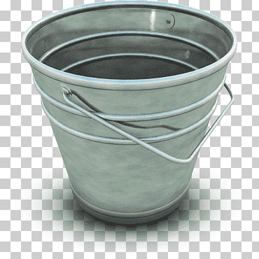 cubo de plata, cubo de vidrio de hardware, cubo vacío, vaso, pintar, emoticon png