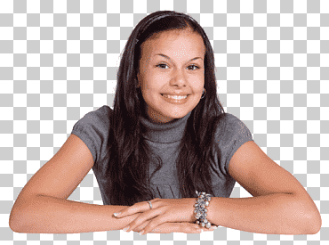parte superior gris de las mujeres, mesa, mesa de algodón, sesión de la universidad, mujer atractiva joven sentada en la mesa, diseño web, gente, brazo png