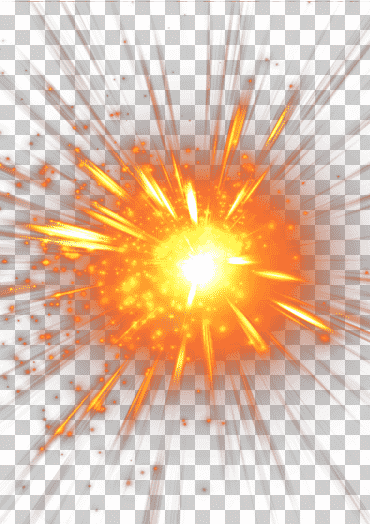 Ilustración de explosión amarilla, luz, resplandor de explosión, efecto, lente de la cámara, naranja png