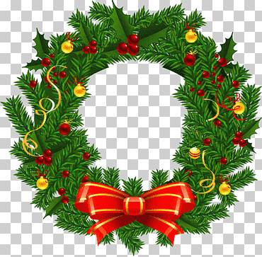 corona de navidad santa claus, gran corona de navidad, corona verde y roja, sombrero, hoja, decoración png