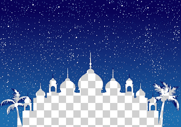 Ilustración Ramadán Kareem, Eid Al-Fitr Eid Al-Adha Eid Mubarak, Castillo Corban, azul, blanco, invierno png