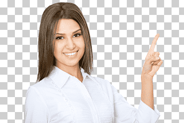 mujer apuntando con su dedo índice izquierdo, retrato de empresario stock, profesor, empresa, fotografía, mano png