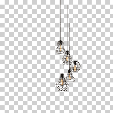 Cuatro lámparas colgantes negras, lámpara de techo, lámpara de viento industrial, lámpara, industria, devanado png