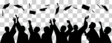silueta de académico, ceremonia de graduación cuadrado académico tapa escuela del estudiante, graduación, blanco, texto, mano png