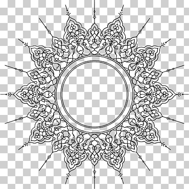 Corán islamic art allah caligrafía, línea decorativa, hoja, rama, monocromo png