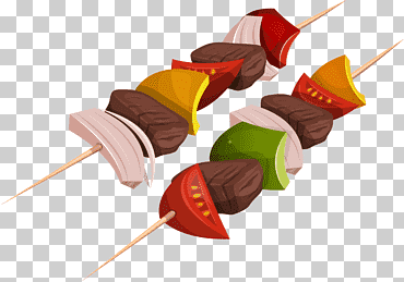 Ilustración de pinchos de carne, shish kebab doner kebab barbacoa comida rápida, verduras y pollo, comida, animales, pollo png