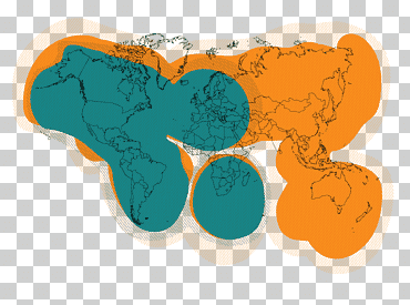 Spot Satélite Messenger Spot x 2 vías vía satélite gps sistemas de navegación mapa de cobertura, franja continental, naranja, teléfonos móviles, sistemas de navegación gps png