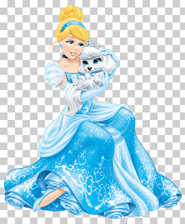 cenicienta con su ilustración de cachorro, rapunzel cenicienta princesa aurora ariel tiana, cenicienta, princesa de Disney, dibujos animados, personaje de ficción png