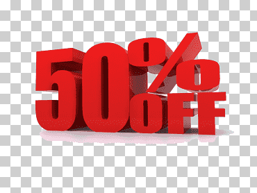 Descuentos y descuentos en venta de cupones publicitarios, 50% de descuento., texto, marca, Al por menor png