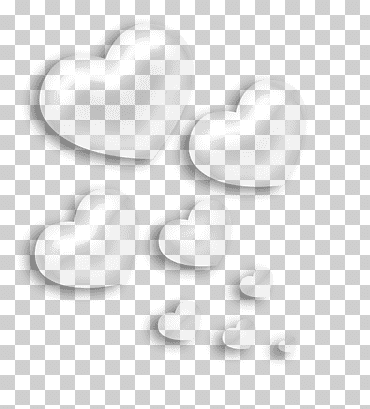 Patrón blanco y negro, elemento decorativo de corazones, escala de grises de siete corazones, amor, textura, ángulo png