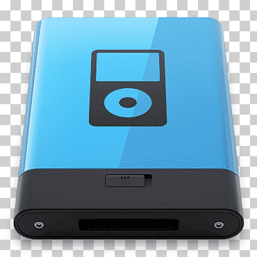 Ícono del reproductor de música negro, dispositivo electrónico, accesorio multimedia electrónico para iPod, iPod azul b, artilugio, electrónica, teléfono móvil png