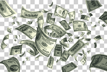 Lote de billetes de 100 dólares estadounidenses, dinero en efectivo volando, dólares volando, ahorro, inversión, pago png