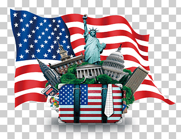 Bandera de los Estados Unidos, construyendo bolsas con el logo de la bandera americana., bandera, póster, logo png