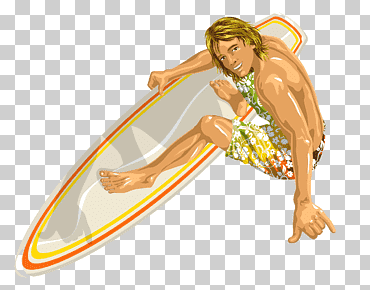 Hombre con ilustración de tabla de surf, tabla de surf de surf, surf, trajes de baño, equipo deportivo, personaje de ficción png