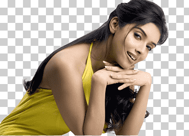 mujer vestida con top halter amarillo, vestido amarillo asin, en el cine, como en, mujer png
