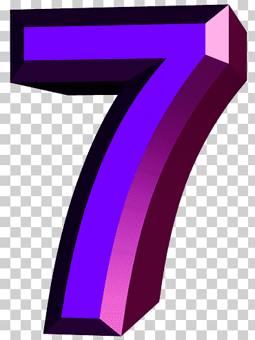 no. 7 dígitos numéricos números arábigos digitales, diverso, púrpura, ángulo png