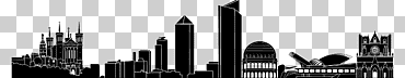 ilustración del horizonte de lyon, lyon, francia, edificio, ciudad, monocromo png