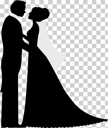 silueta boda invitación novio, pareja de boda, amor, animales, Boda png